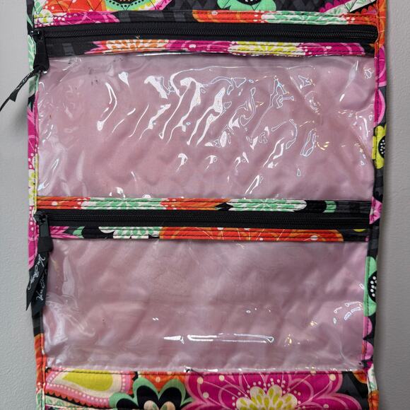 Vera Bradley Ziggy Zinnia Floral Print Travel Hanging Makeup Organizer Case - Picture 5 of 9